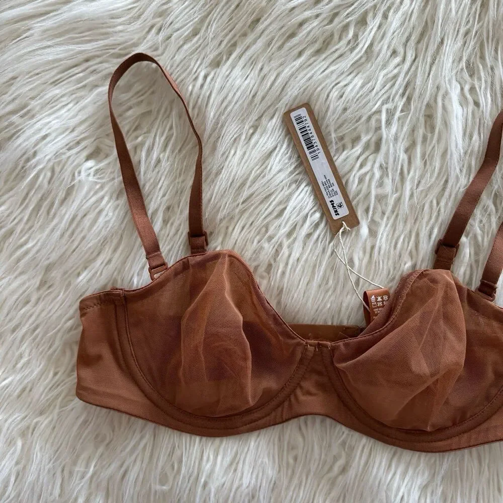Skims Ultra Fine Mesh Strapless Bra Bronze Size 34A - Picture 3 of 7